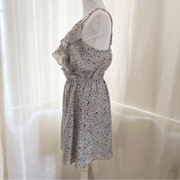 BCBG Grey/Blue Confetti Splashed Cross Front Mini Size Medium - Picture 6 of 15